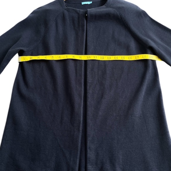 J. McLaughlin Corver Knit Cardigan Navy Blue Long Sleeve Zebra Cuffs - Picture 9 of 9